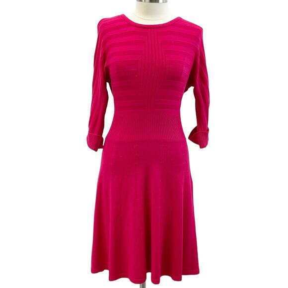 Eliza J Sweater Dress Womens Medium Ribbed Dopamine Preppy Minimalist Girly - Picture 1 of 12